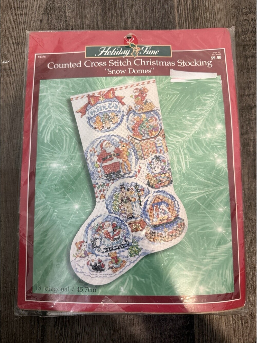 Bucilla Holiday Time Snow Domes Christmas Stocking Cross Stitch Kit #84356